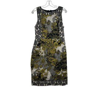 Weston Wear Women's Sleeveless Floral Sheath Dress Black/Multi Size 8 Zip